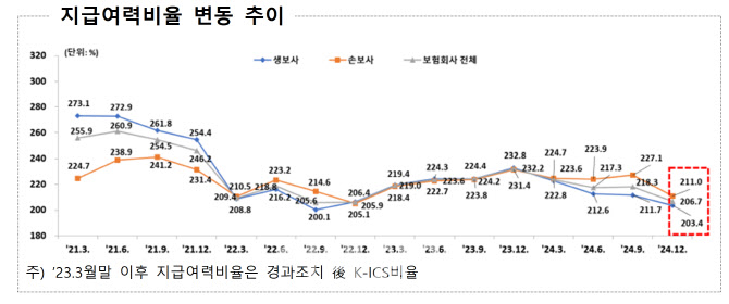 보험사 지급여력비율 200% 붕괴 우려…“자본구조 점검 시급”