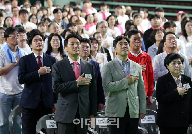 [포토] 오세훈 시장, 서울시 사회복지관 올림픽 참석