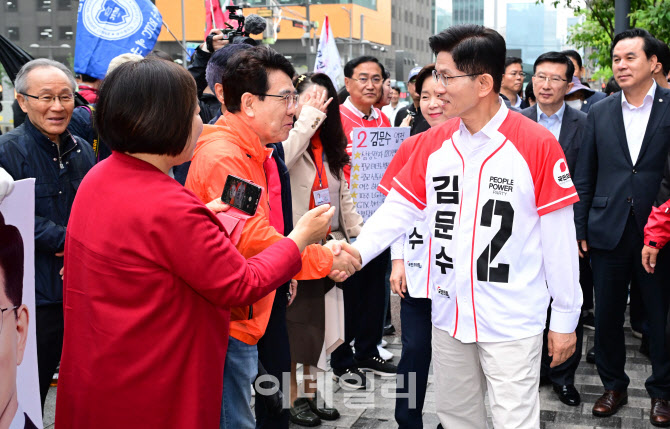 [포토]김문수 판교역 출근길 인사