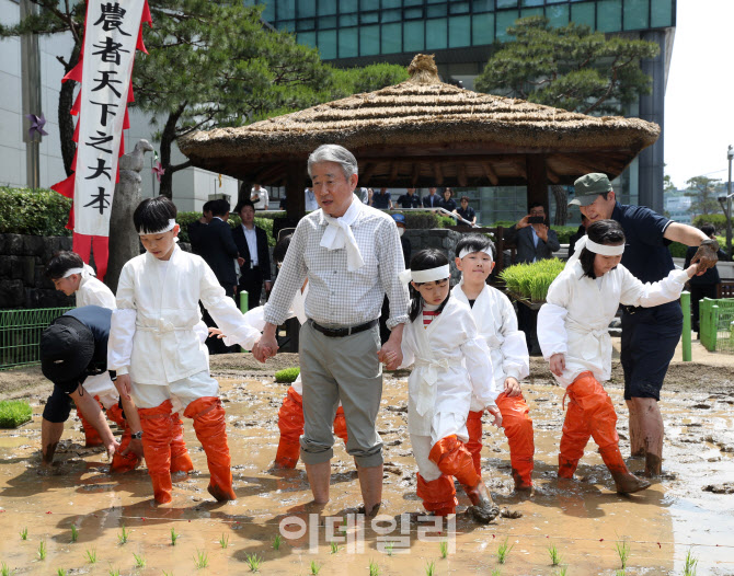[포토] 농업박물관, 미래 세대와 모내기