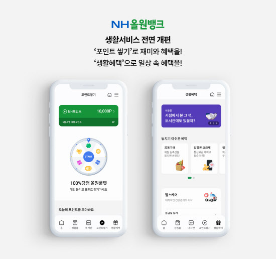 NH농협은행 "올원뱅크서 포인트 쌓고 생활혜택 서비스도 이용하세요"