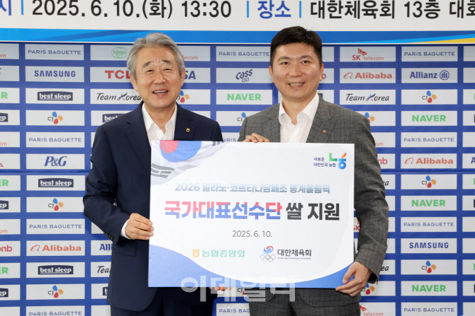 [포토] 강호동 농협회장-유승민 대한체육회장, 쌀 소비촉진 협약