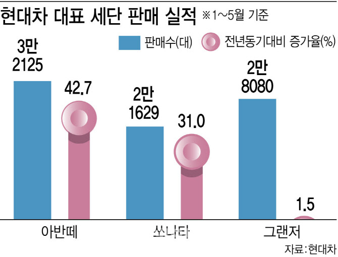 SUV 시대에도 `명품 세단` 견고…현대 `세단 삼총사` 질주