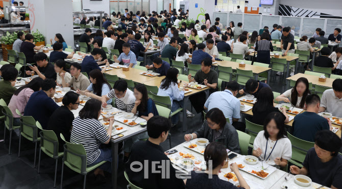 [포토]'런치플레이션' 북적이는 구내식당