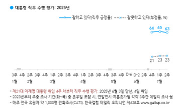 李대통령 직무평가 '긍정 63%', '부정 23%' 