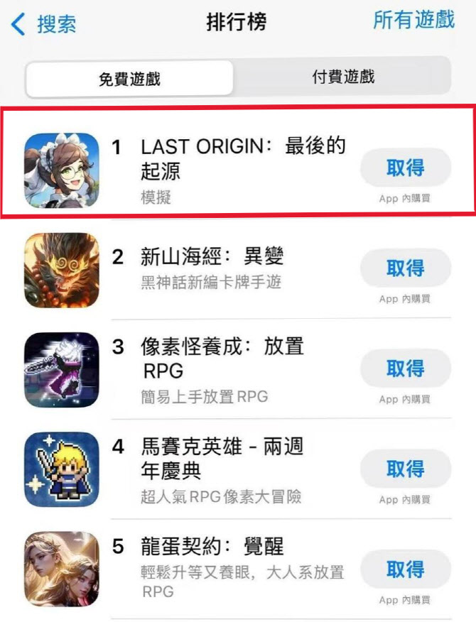 밸로프, ‘라스트오리진’ 홍콩 iOS 무료 인기 랭킹 1위 달성