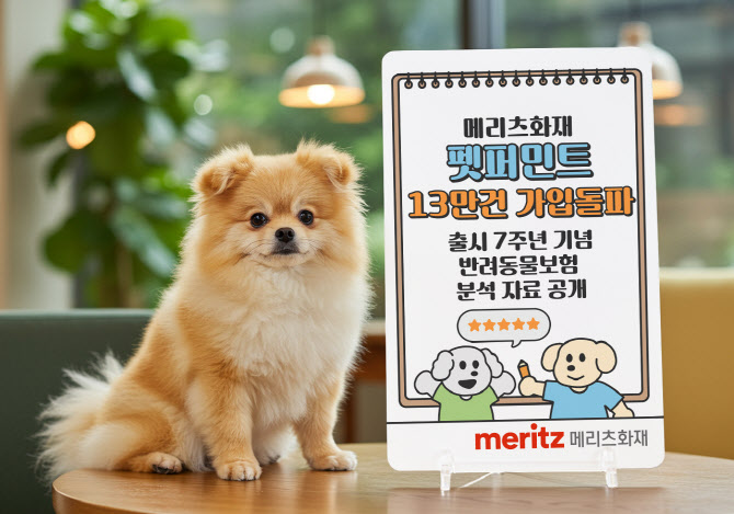 메리츠화재 펫보험 '펫퍼민트' 가입자 13만 돌파