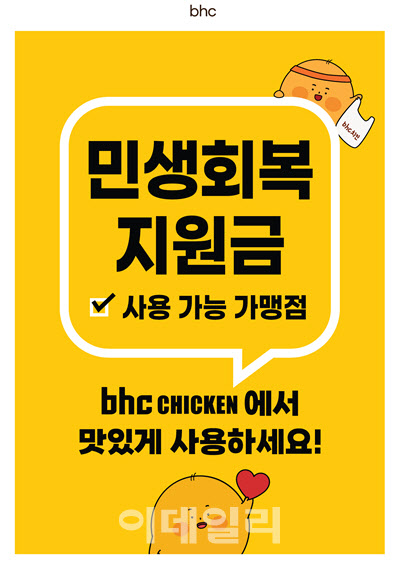 bhc, 소비쿠폰 효과 톡톡…가맹점 주말 매출 상승