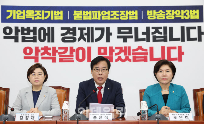 [포토]국민의힘 비대위, '모두발언하는 송언석'