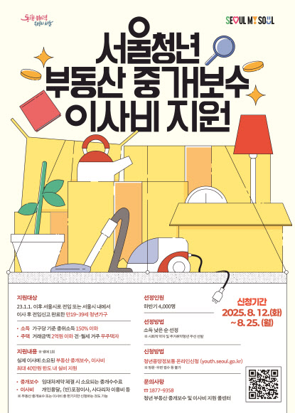 서울시, 무주택 청년에 부동산 중개보수·이사비 지원