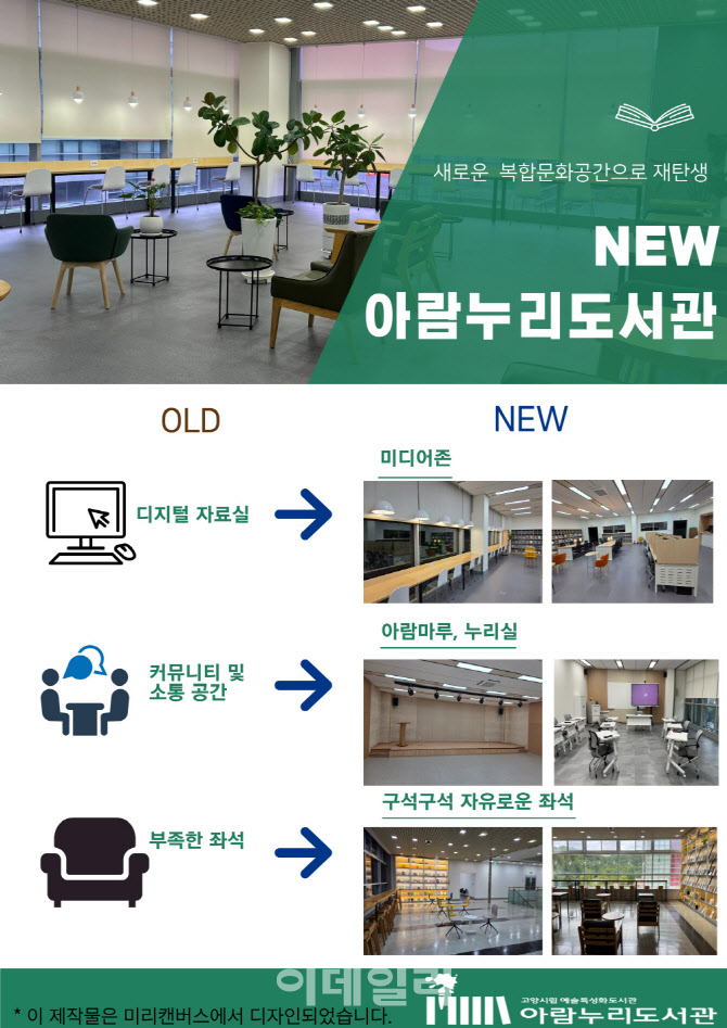 고양 아람누리도서관 시민 복합문화공간으로 재탄생