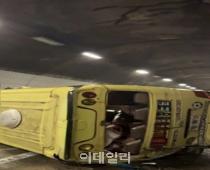 고속도로에서 넘어진 초등학생 탑승 버스, 2명 중상·4명 경상(종합)