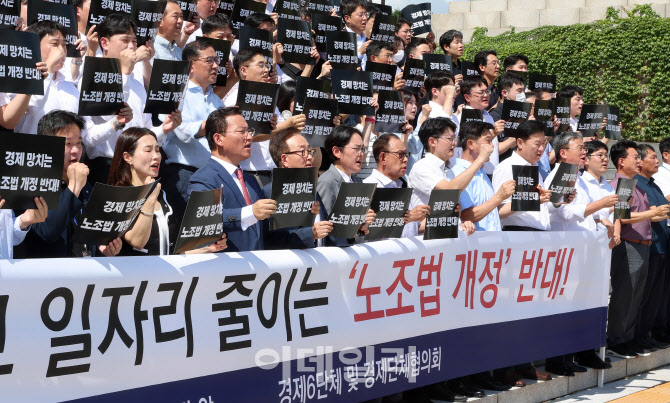 [포토]경제단체, 일자리 줄이는 노조법 개정 반대