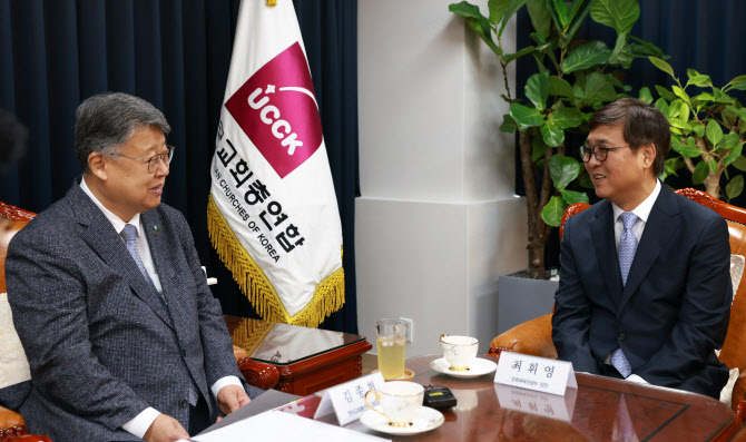 [포토]최휘영 문체부 장관, 한교총 대표회장 예방