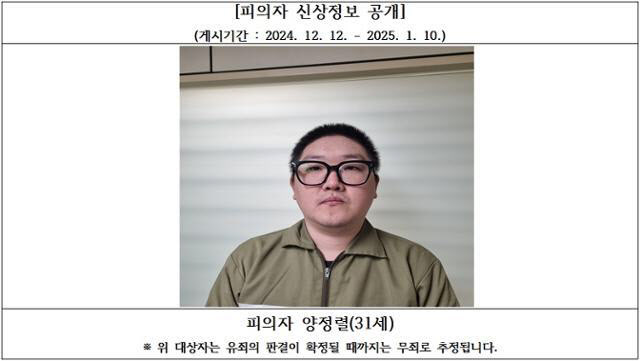 살해 후 시신 지문으로 대출까지…양정렬 항소심도 무기징역