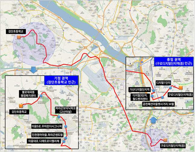 검단신도시~구로디지털단지역 운행,  M6660번 버스 개통