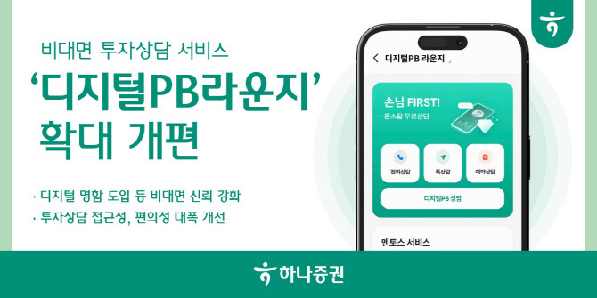 하나증권, 비대면 투자상담 서비스 ‘디지털PB라운지’ 확대 개편