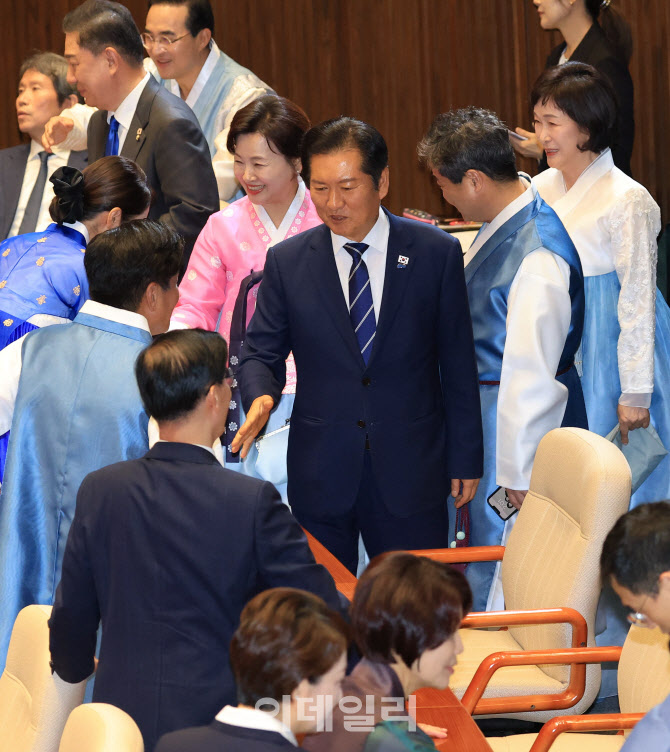 [포토]정기국회 개회식 참석하는 정청래 대표