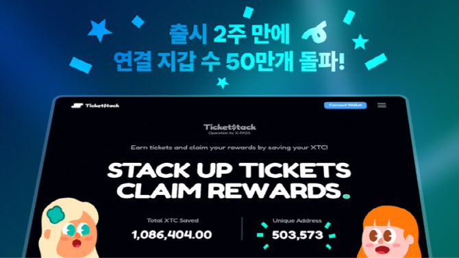 X-PASS 리워드 서비스 ‘티켓스택(Ticket Stack)’, 출시 2주 만에 지갑 수 50만 돌파