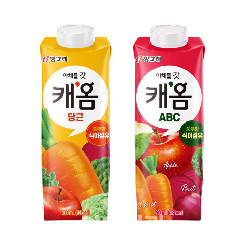 당근·ABC도 건강하게…빙그레, 과채주스 신제품 ‘캐옴’ 2종 출시