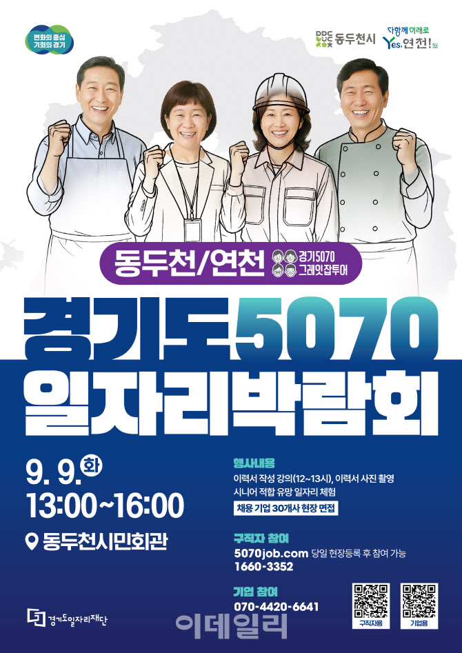 경기도, 동두천·연천 중장년 위한 '5070 일자리박람회'