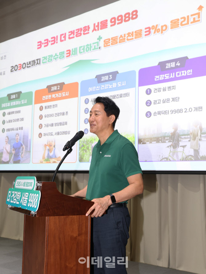 [포토]오세훈 시장 '더 건강한 서울'을 위한 3·3·3