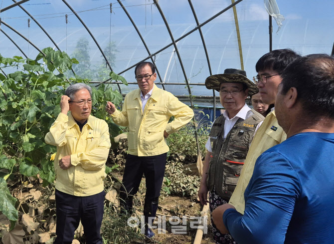 [포토] 김병수 농협 조합감사위원장, 침수피해 현장 점검