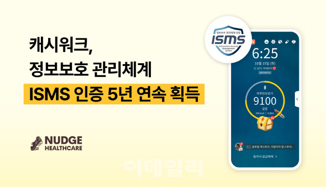 캐시워크, 5년 연속 ISMS 인증
