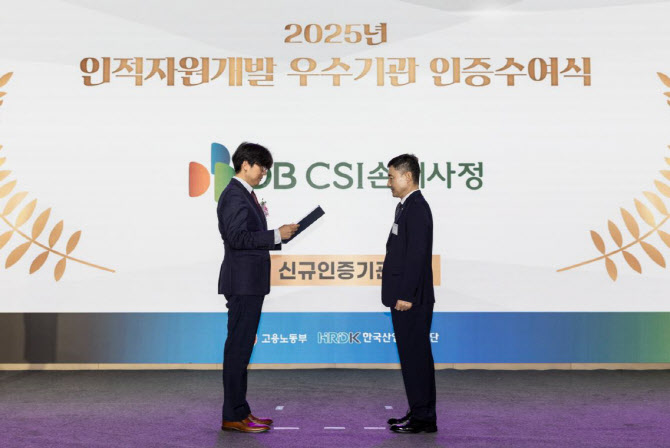 DBCSI손해사정, 2025년 인적자원개발 우수기관 인증 획득