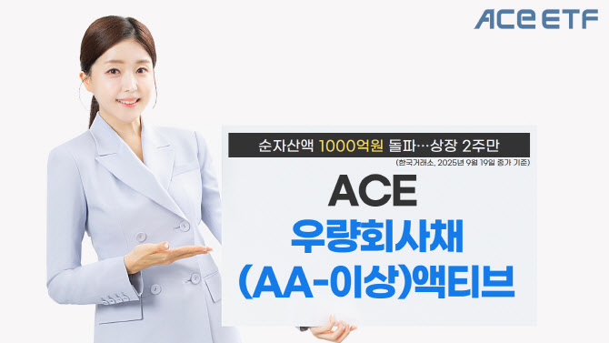 한투운용, ‘ACE 우량회사채액티브 ETF’ 순자산액 1000억 돌파