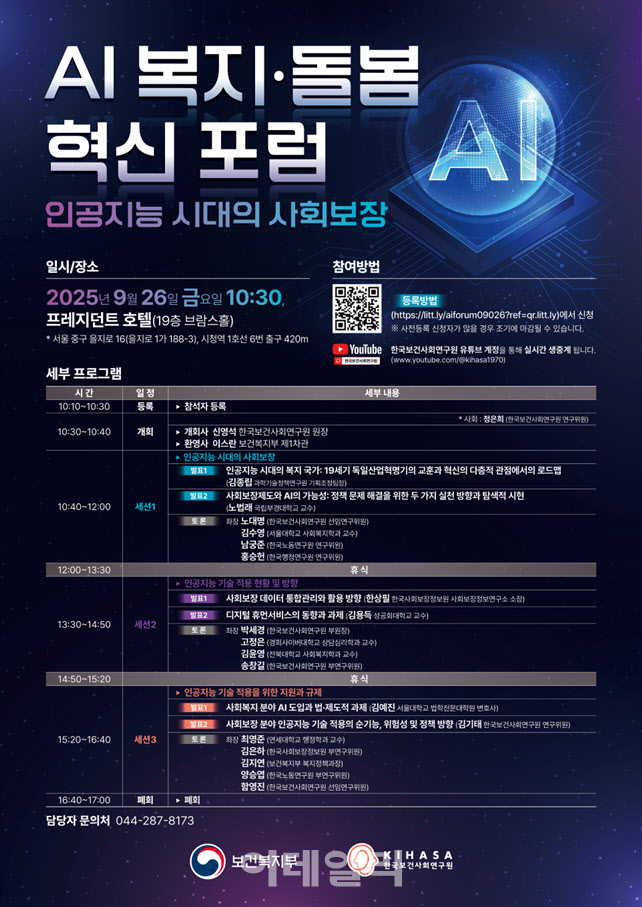 복지부, '인공지능 시대의 사회보장' 포럼 개최