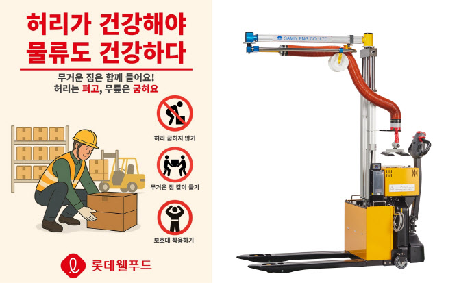 롯데웰푸드, 중량물 이송 보조기구 ‘플렉스리프트’ 본격 도입