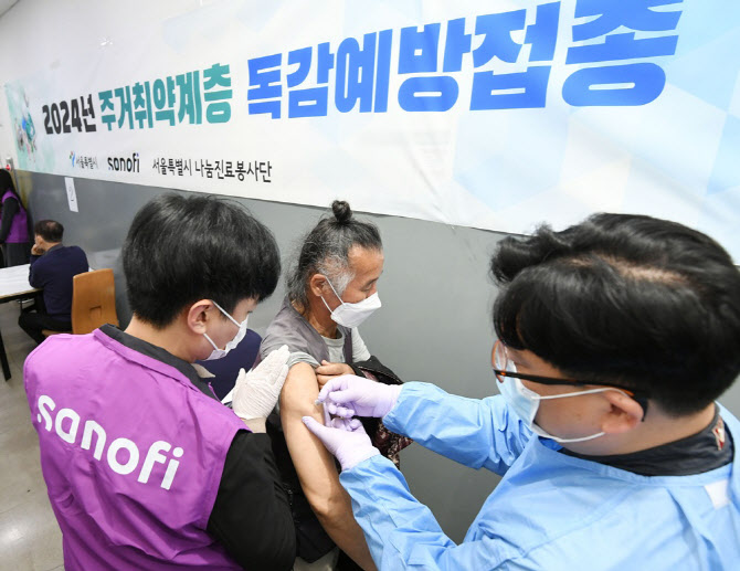 서울시, 노숙인·쪽방 주민 '독감 예방 무료 접종' 실시