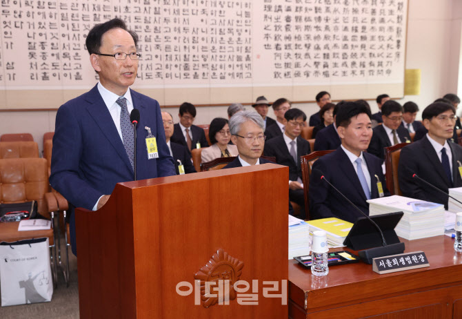 [포토]법사위 국정감사, '업무보고하는 김대웅 서울고등법원장'