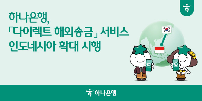 하나은행, 인도네시아로 다이렉트 해외송금 서비스 확대