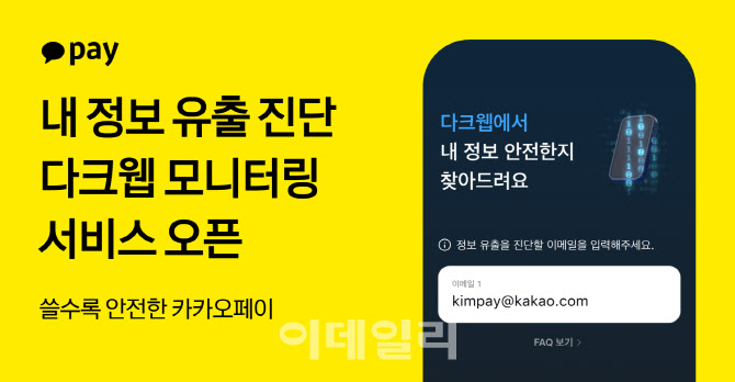카카오페이, '내 정보 유출 진단 서비스' 무료로 푼다