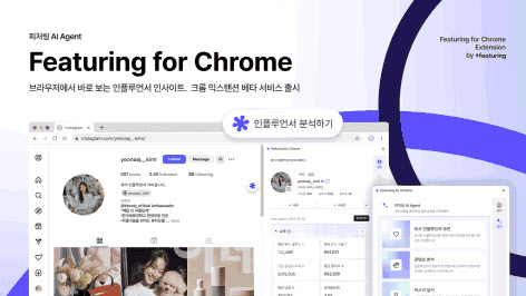피처링, 크롬용 인플루언서 분석 위젯 출시