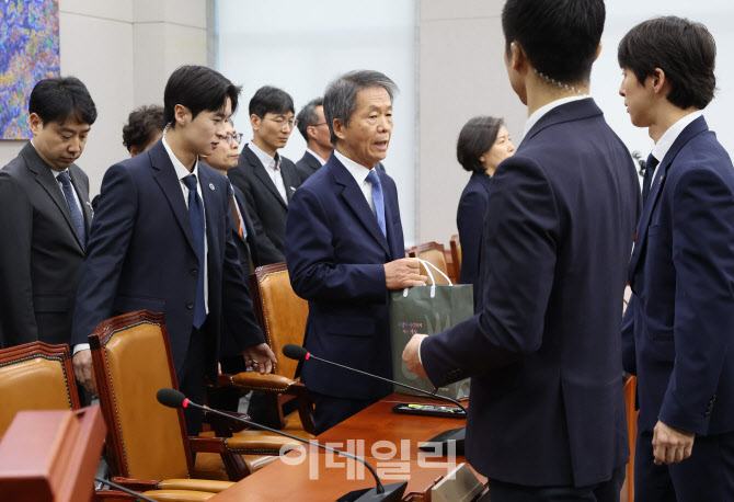 [포토]김용원, '국정감사 증인선서 거부...퇴장 조치'