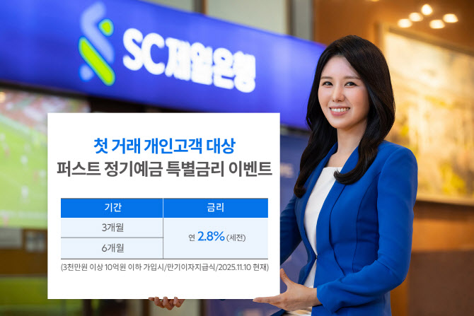 SC제일銀, 첫거래고객 퍼스트정기예금 연 2.8% 특별금리 제공