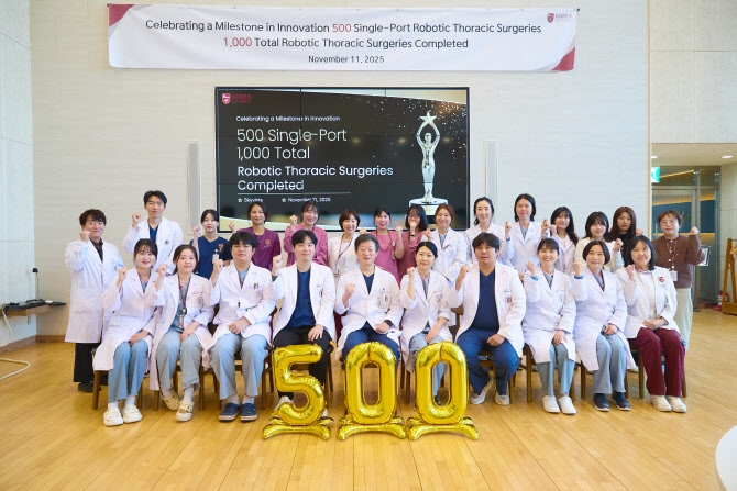 고대 구로병원 김현구 교수, 단일공 흉부 로봇수술 500례’ 달성