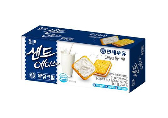 연세유업·해태제과, ‘샌드에이스 우유크림’ 출시