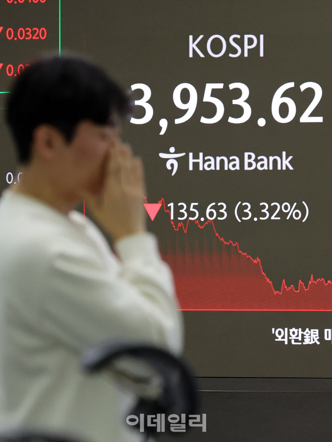 [포토]코스피, 'AI 거품론' 우려에 7거래일 만에 4천선 밑으로