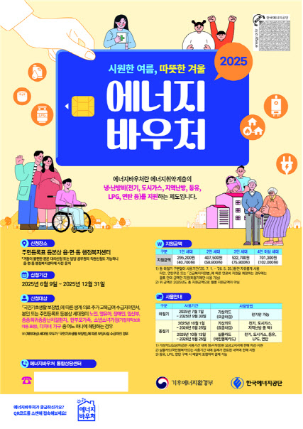 기초수급 다자녀가구에 에너지바우처 지급 개시