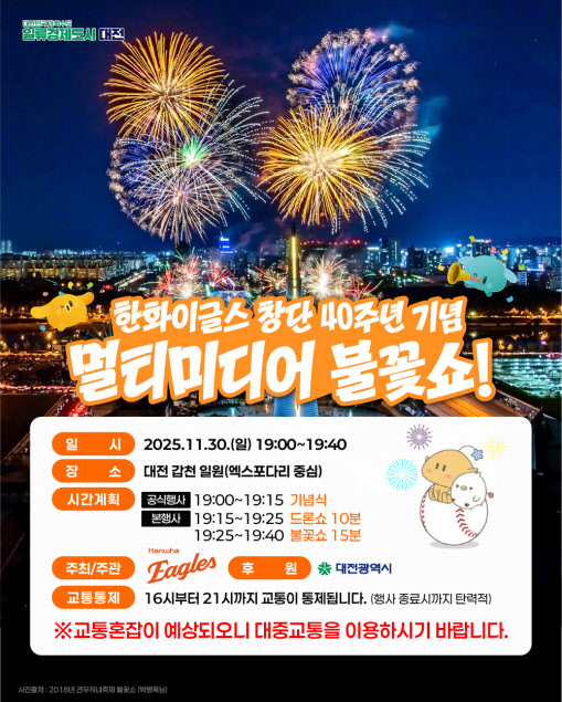 대전시, 최대 규모 불꽃쇼 안전관리에 행정력 총동원