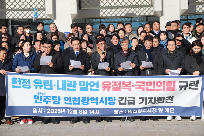 민주당 “유정복·윤상현 내란 옹호성 발언, 손범규 피소 규탄”