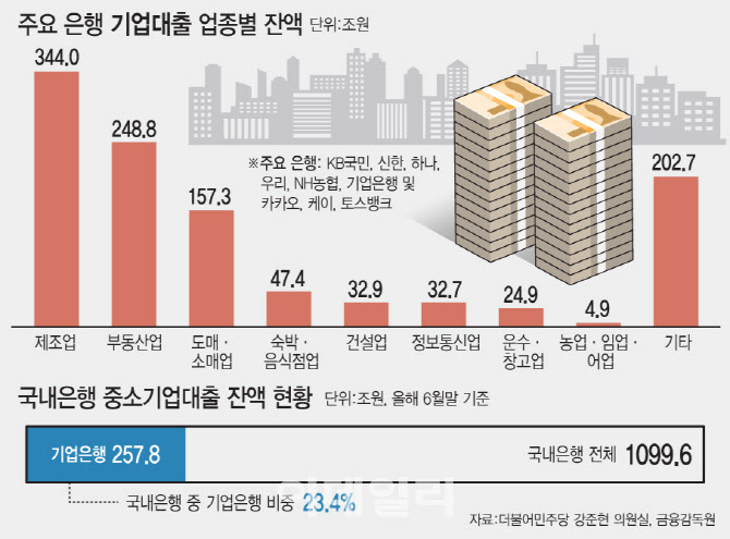 은행권 부동산업 대출 23% 쏠림…“생산적금융 갈길 머네”