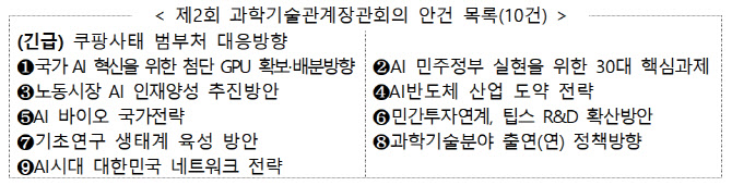 과기관계장관회의서 쿠팡사태 대응 긴급보고···GPU 배분방향도 설정