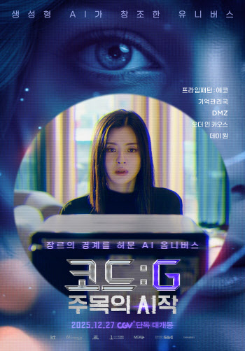 생성형 AI 영화 ‘코드: G 주목의 시작’, 27일 CGV 33개관 단독 개봉