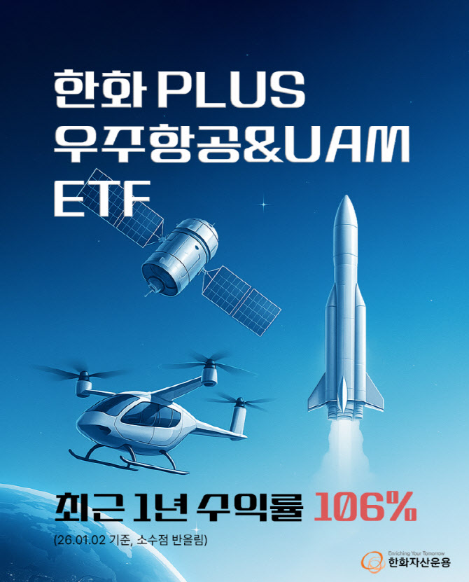 한화운용 ‘PLUS 우주항공&UAM ETF’, 1년 수익률 100% 돌파