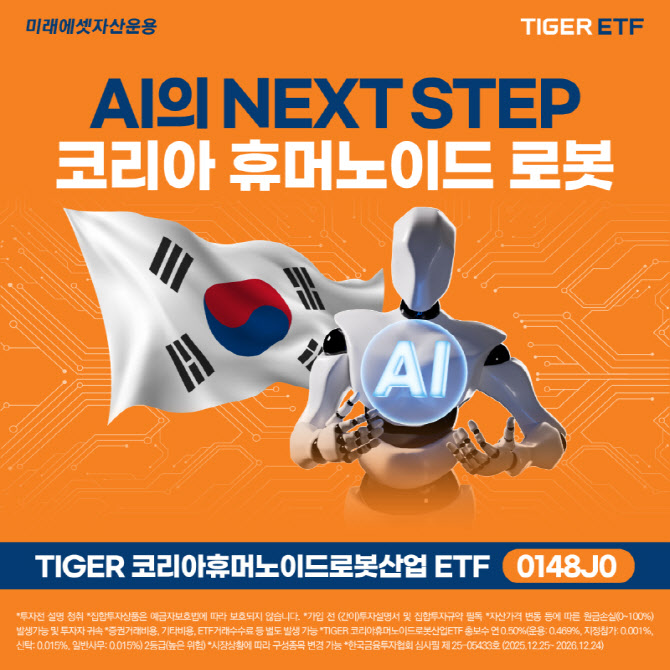 미래에셋운용, ‘TIGER 코리아휴머노이드로봇산업 ETF’ 상장